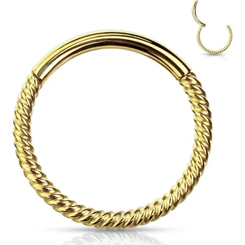 Šperk Šperky4U Piercing segment kruh vroubkovaný - K1042GD-1208