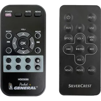 Dálkový ovladač SILVERCREST SBW 60 A1, HG03088 - dálkový ovladač duplikát