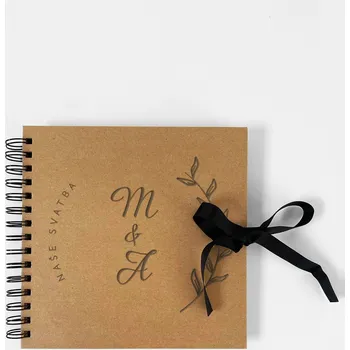 Fotoalbum Fotoalbum s gravírováním NAŠE SVATBA a INICIÁLY, hnědé