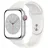 Apple Watch Series 8 45 mm GPS + Cellular, stříbrný hliník s bílým sportovním řemínkem