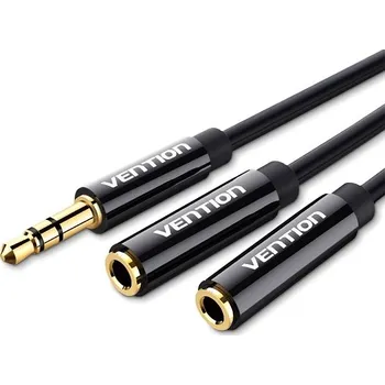Audio kabel Vention 3.5mm Male to 2x 3.5mm Female Stereo Splitter Cable 0.3m Black ABS Type