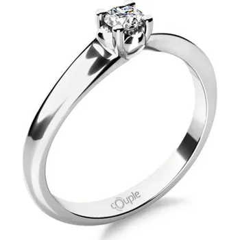 Šperk Couple, Elegantní zásnubní prsten Izzie, bílé zlato se zirkonem, vel. 53, prům. 16.9 mm, 585-68-1-4252.1B00.0.53.001