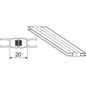 Sada magnetického těsnění Riho 180 2010mm M115 pro tloušťku skla 6-8 mm