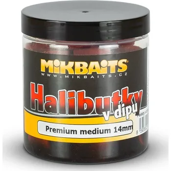 Boilies MIKBAITS Halibutky v dipu Robin Red 250ml 14mm