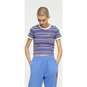 Dámské tričko SANTA CRUZ triko - Mini Mono Hand Ringer T-Shirt Violet Stripe (VIOLET STRIPE)
