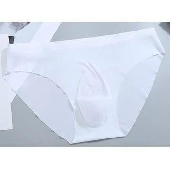 Pánské erotické prádlo Pánské bezešvé slipy Ice Silk, ultra tenké, anatomicky tvarované Bílá XL