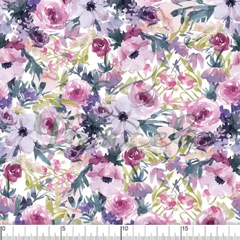 Zakázkový tisk, softshell, kočárkovina... Malované květy Látky k tisku: Microfirba