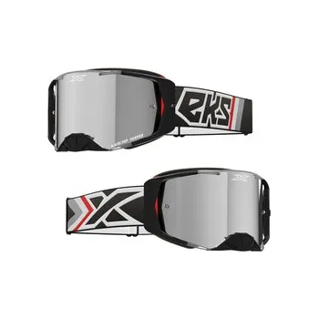 Motocyklové brýle Mx Brýle Eks Brand Lucid Black Silver Mirror Lens