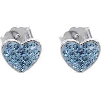 Náušnice Náušnice modré se Swarovski Elements Srdce Aqua