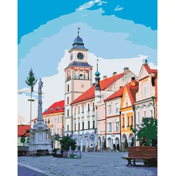 Malování podle čísel - Třeboň 2 Velikost: 40x50cm, Rámování: Pouze srolované plátno