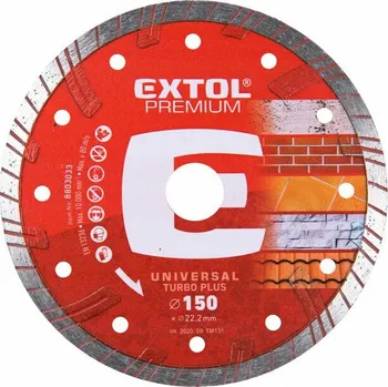 Příslušenství k nářadí Extol Premium řezný kotouč diamantový Turbo plus 150mm 8803033