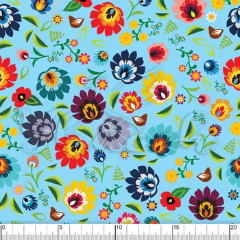 Zakázkový tisk, softshell, kočárkovina... Folklor modrý Látky k tisku: Microfirba