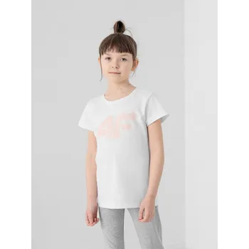 Dívčí tričko 4F HJL22-JTSD005 WHITE Dětské tričko EU 128