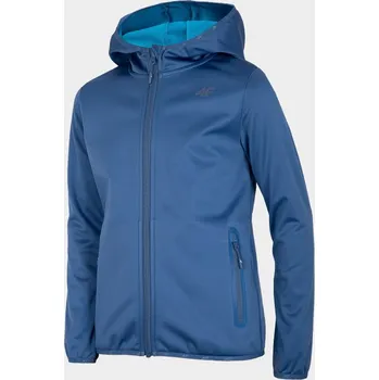 Dívčí bunda 4F HJL22-JSFM001 DENIM Dětská softshellová bunda EU 158
