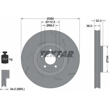 Brzdový kotouč Brzdový kotouč TEXTAR 92334105