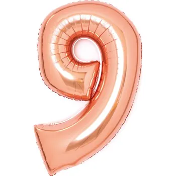 Balónek Balónek fóliový narozeniny číslo 9 růžovo-zlaté 66 cm Amscan 9913224