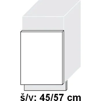 Kuchyňská skříňka Dvířko na vestavnou myčku BONN WHITE PREMIUM MAT 57x45 cm - lava