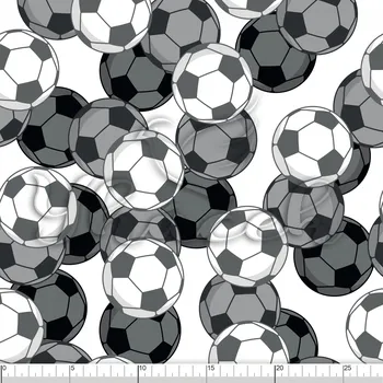 Zakázkový tisk, softshell, kočárkovina... Fotbalové míče na bílé Látky k tisku: Microfirba