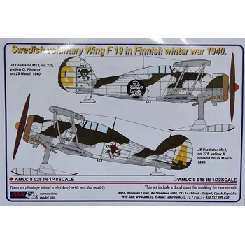 Plastikový model AML 1/48 Decals Gl.Gladiator Swedish volunt. Wing F19