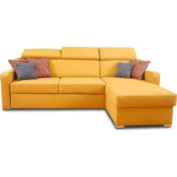 Sedací souprava Meli rohová rozkládací sedačka s úložným prostorem 228 x 90 x 158 cm L/P žlutá