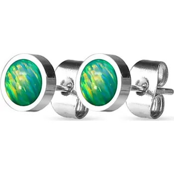 Náušnice NUBIS® Ocelové náušnice s opály 8 mm - NBP71-OP11