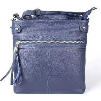 Kabelka Malá kožená džínově modrá crossbody kabelka Vera Pelle no. 60
