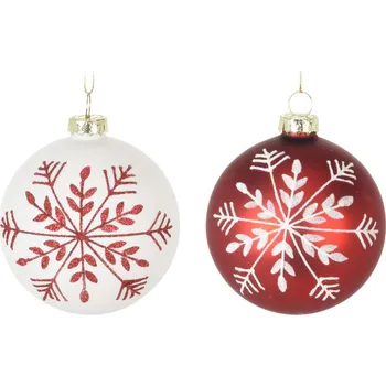 Vánoční ozdoba Ozdoba Vánoční baňka s vločkou