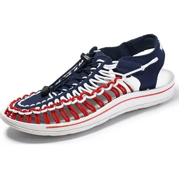 Pánské mokasíny Letní pánské boty s kontrastními šňůrkami Barva: Červená, Velikost: 39