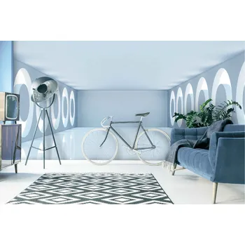 Malvis ® 3D tapeta Místnost s kruhy na bocích Vel. (šířka x výška): 504 x 310 cm