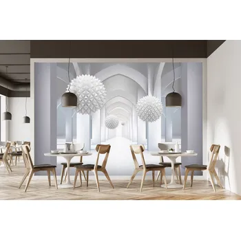 Tapeta Malvis ® Tapeta 3D chodba a levitující koule Vel. (šířka x výška): 144 x 105 cm