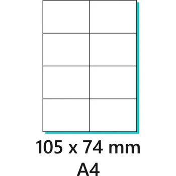 Samolepící etiketa <product>PRINT Etikety samolepící 105x74mm 100archů<product>