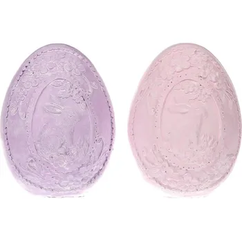 Velikonoční dekorace Vajíčko se zajíčkem 14x11 cm mix barev