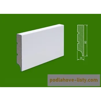 soklová lišta NOVÁK Podlahová - soklová lišta 80x16R1Plus MDF bílá RAL9003 WD12PLUS