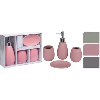 Dávkovač mýdla Sada koupelnová 4 dílná keramika