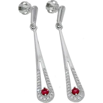 Náušnice Goldstore Visací náušnice bílé zlato rubíny Váha: 2.40 g