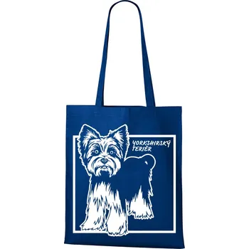 Nákupní taška Plátěná taška Yorkšírsky teriér, Barva Modrá, Velikost 40×45 cm, Canvas Nákupní taška Bezvatriko.cz 1012 - DTF/DTG