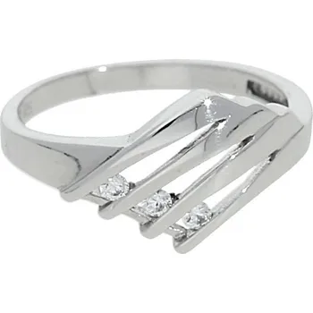 Prsten Goldstore Stříbrný prsten tři zirkony Velikost: 55