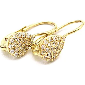 Náušnice Zlaté nušnice kapky se zirkony 2,37g