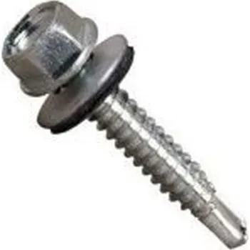 Spojovací materiál Šroub TEX samovrtný šestihranná hlava s podložkou DIN 7504 KP do oceli 4,8x38 DIN 7504KP ZB