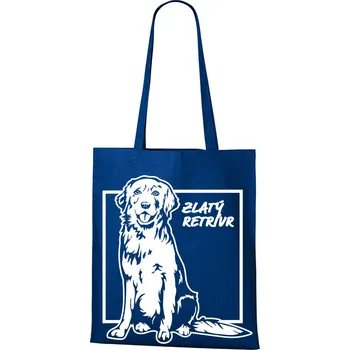 Plátěná taška Zlatý retrívr, Barva Modrá, Velikost 40×45 cm, Canvas Nákupní taška Bezvatriko.cz 1009