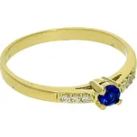 Goldstore Zlatý prsten synt. safír a zirkony Velikost: 52, Váha: 1.81 g