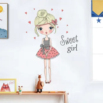 Samolepící dekorace Samolepka na zeď "Dívka v šatech 2" 56x86cm