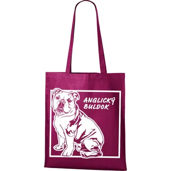 Plátěná taška Anglický buldok, Barva Purpurová, Velikost 40×45 cm, Canvas Nákupní taška Bezvatriko.cz 1150