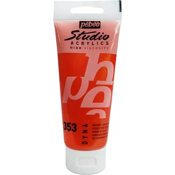 Vodová barva Akrylová barva Pébéo Studio Acrylic 100 ml - 353 oranžovo žlutá iridescentní