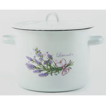 Hrnec Hrnec 2 l smalt s poklicí levandule 16 cm
