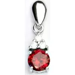 Zlatý přívěsek, bílé i žluté zlato, čiré zirkony a rubín zirkon 6 mm - VP 126 (zirkon 6 mm)