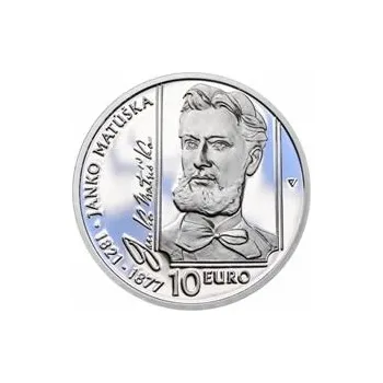 Sběratelství 2021 - 10 € Janko Matúška - 200. výročie narodenia Ag Proof
