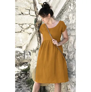 Dámské šaty Lotika České lněné šaty Lotika midi délka Premium quality 839709