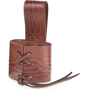 Karnevalový doplněk imago Kožený závěs na roh, zdobený, barva černá