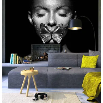 Tapeta Malvis ® Tapeta Dívka s motýlem Vel. (šířka x výška): 288 x 200 cm